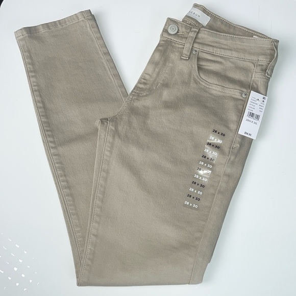 NWT PacSun Skinny Olive Midrise Jeans Skinniest Fit Stretch Cotton Neutral Denim - Picture 1 of 9